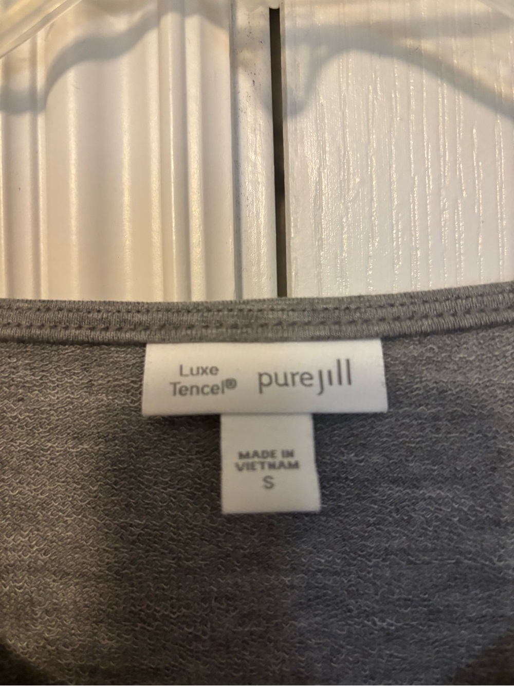 purejill Luxe Tencel® Gray Crewneck Top - Picture 2 of 4